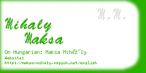 mihaly maksa business card